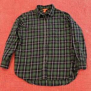 Joe Fresh med wm’s checkered Dark Green Plaid long sleeve button Shirt